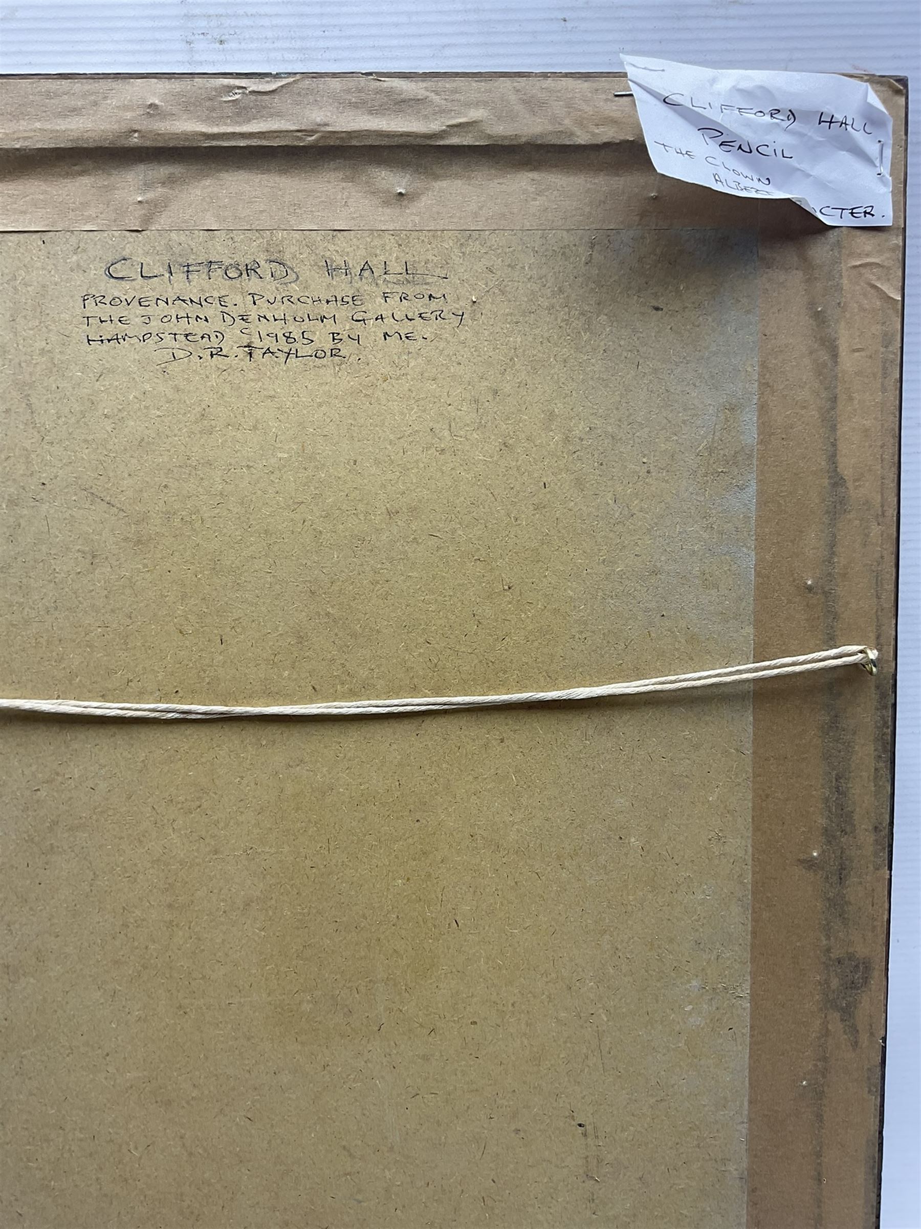 Malcolm Osborne CBE RA PPRE (British 1880-1963): Figure Studies, penceil unsigned, provenance verso 13cm x 9cm; Clifford Hall (British 1904-1973): The Clown 'Albert Procter', pencil titled unsigned, provenance verso 18cm x 11cm (2)