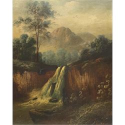 Cecil A Wallinger (Scottish 19th century): 'The Falls of Foyers Scotland', oil on canvas signed, titled verso 49cm x 39cm