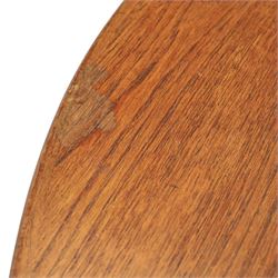 A H McIntosh & Co of Kirkcaldy - teak circular top with moulded edge enclosing butterfly leaf extension, raised on four tapering supports, extending action revealing central leaf, 167cm fully extended