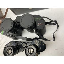 Eleven pairs of binoculars, to include Zeiss Wetzler 20x50, Taylor-Hobson Bino Prism No.2 Mk.III military stamped 1943 with broad arrow,  Swift Tecnar 16x50, J.T Coppock Oceanic Bloomed 10x50, Hensoldt Wetzlar Dialyt 7x42 etc