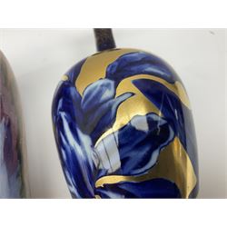 Clarice Cliff for Newport Pottery Delicia pattern bowl, D20cm, Victorian Wedgwood oval tea pot retailed by Goode & Co and in the Bamboo pattern and three other items
