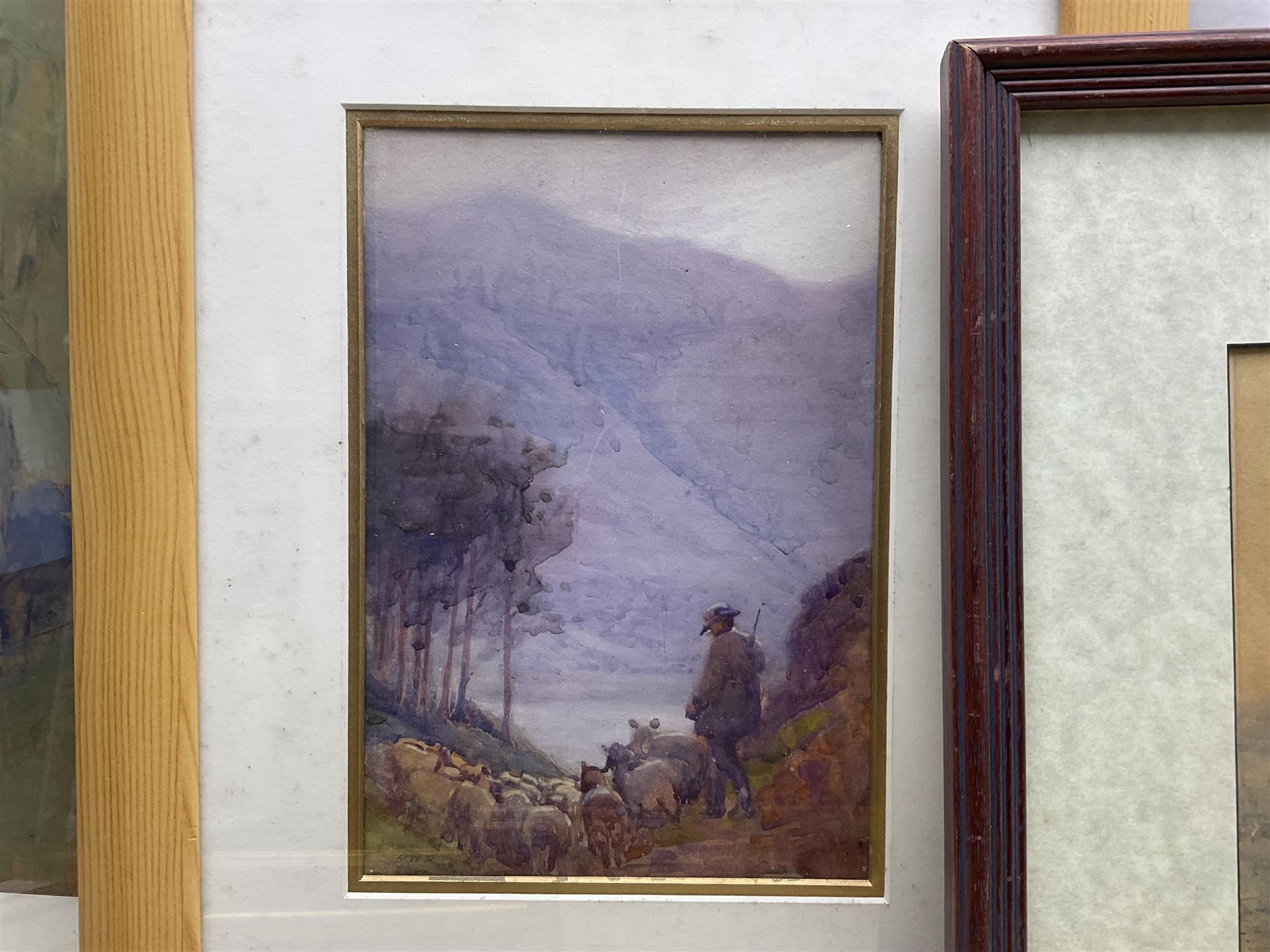 Collection of original watercolours, artists to include Joseph Haslam Hawkswoth (British 1827-1908), Norman Wilkinson, Moffat Peter Lindner (British 1852-1949), Albert Charles Dodds, Miller Smith etc (13)