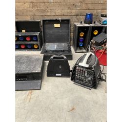 Collection of vintage disco equipment, to include Sony separates, cabinet lights, mixers, turntable etc