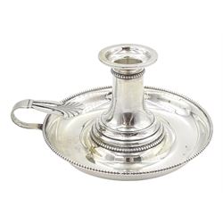 Danish silver chamberstick by Johannes Siggaard, the reverse inscribed and dated 22.1.1941, approx 7.7oz