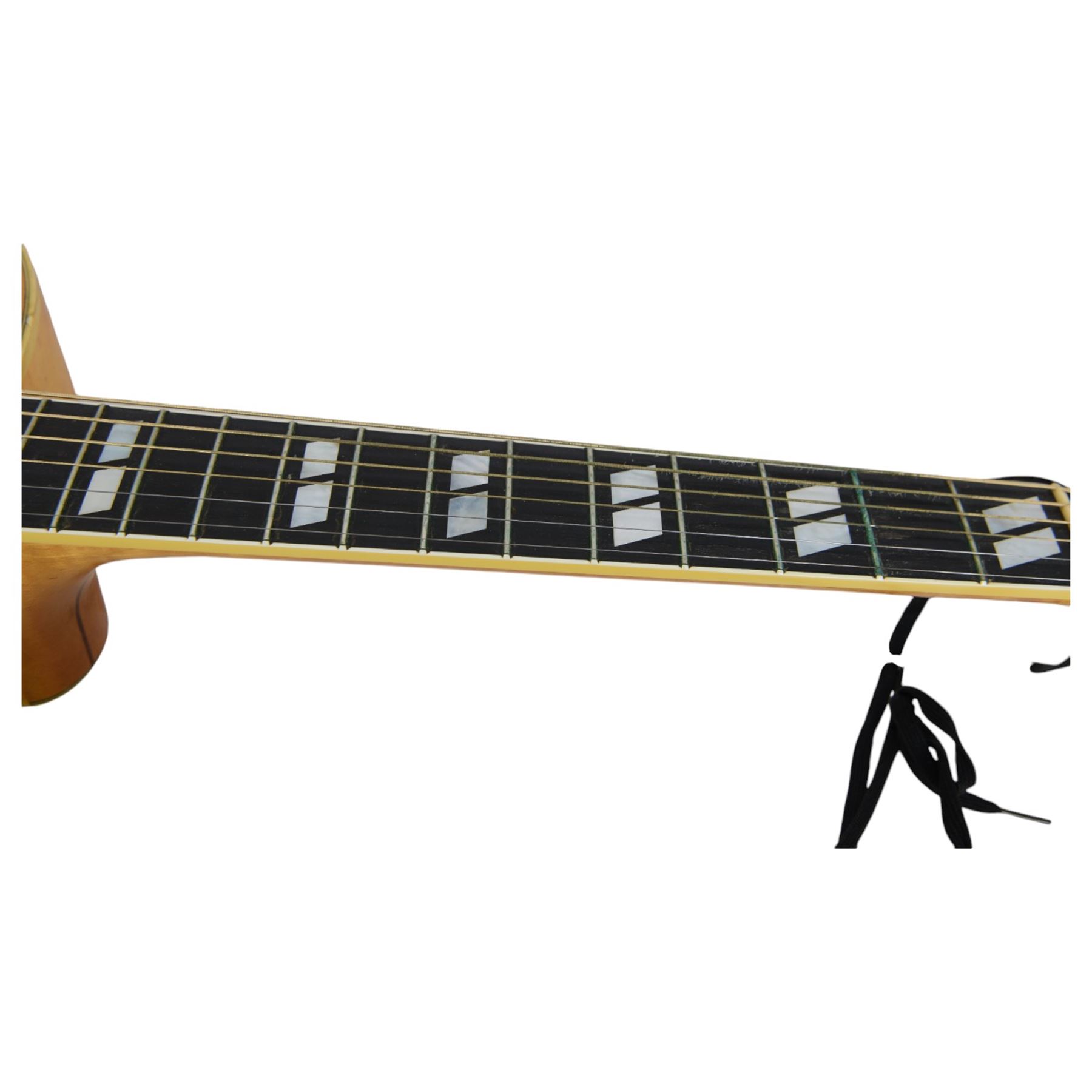 1998 American Gibson EC-30 Blues Electro King electro-acoustic guitar, in natural blonde finish with laminated maple back and sides and tortoiseshell effect scratch guard, serial no. 92018011, contained within a Gibson hard case with blue velvet interior, guitar L102cm