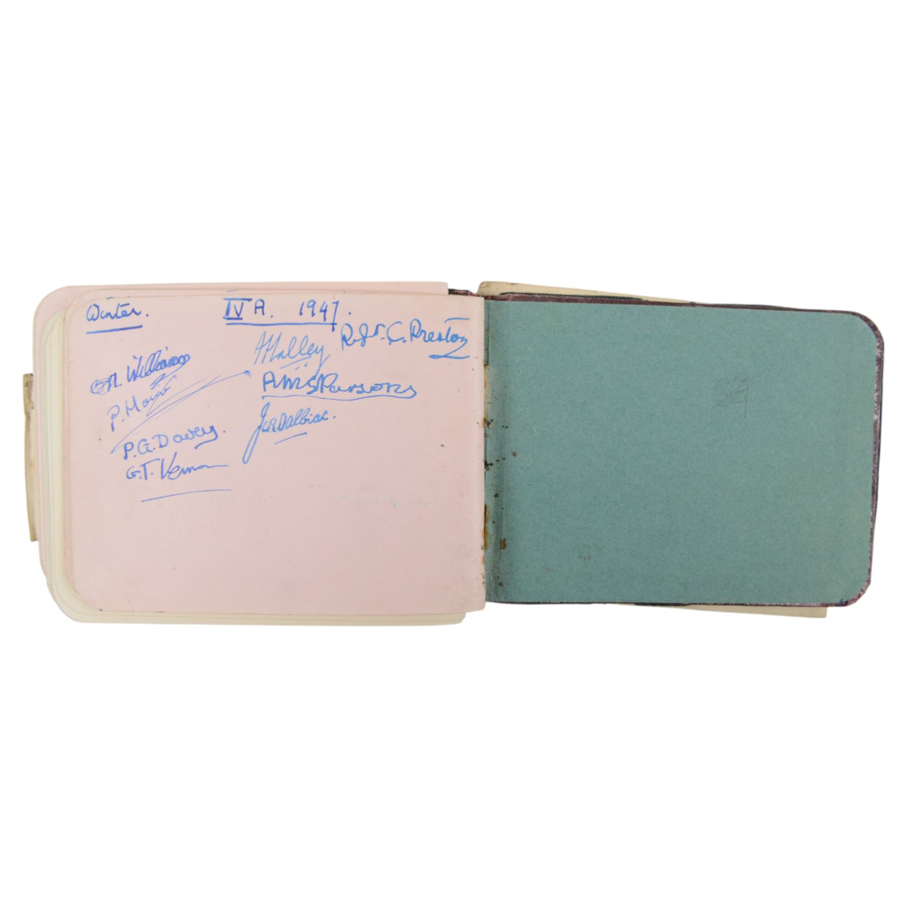 1940s/1950s autograph and sentiment book, with various signatures, including spurious signature for former Prime Minister Anthony Eden, together with a facsimile printed letter dated November 30 1950, 'Thank you so much for your good wishes on my birthday' the paper embossed with House of Commons logo and with printed Winston Churchill signature