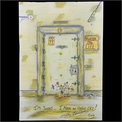 Charles Bronson (Charles Arthur Salvador) (British 1952-): A comprehensive collection of five hundred mixed media works executed between 2000 and 2025. Produced during the artist’s long-term incarceration, the works are primarily in ink, coloured pencil and mixed media on paper. The collection includes multiple formats: A5 (15 works), A4 (308 works), A3 (164 works) and A2 (13 works). Some are signed and dated; a number are executed on the reverse of official prison documents and other repurposed materials, reflecting the limited availability of art materials within the prison environment. This collection represents the largest body of the artist’s work to be offered as a single lot and has not previously been available on the market. (500) (unframed)

Notes: Dated examples span the period from 2000 to 2025, with the greatest concentration produced between 2012 and 2019 and including a group of recent large-scale works from the final years of the period; approximately twenty percent are undated.