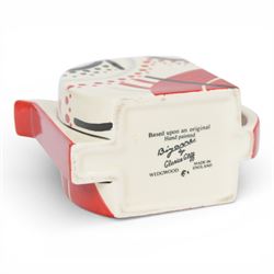 Wedgwood Bizarre by Clarice Cliff, Carpet three piece teaset, hand painted based upon an original, limited edition 213/250, with certificate and box