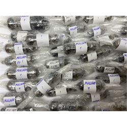 Collection of Mullard thermionic radio valves/vacuum tubes, approximately 73, unboxed