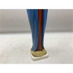 Hummel figure of a praying Saint together with a figure of a seated girl with deer, largest H40cm (2)