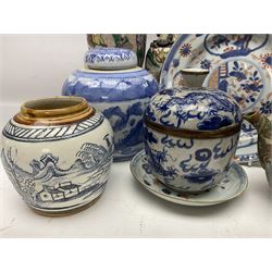 Two ginger jars, together with Banko style teapot and other collectables 