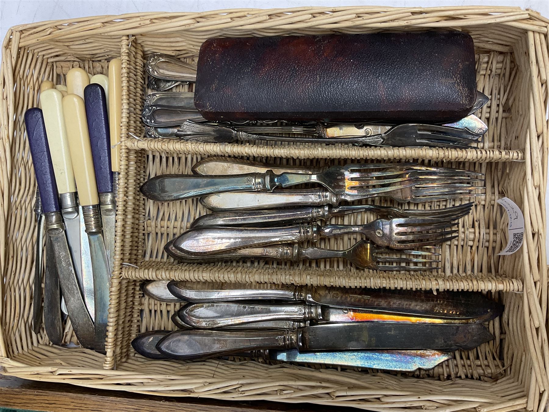 20th century Joseph Elliot & Sons cased canteen of cutlery together with other cutlery to include silver-plate examples