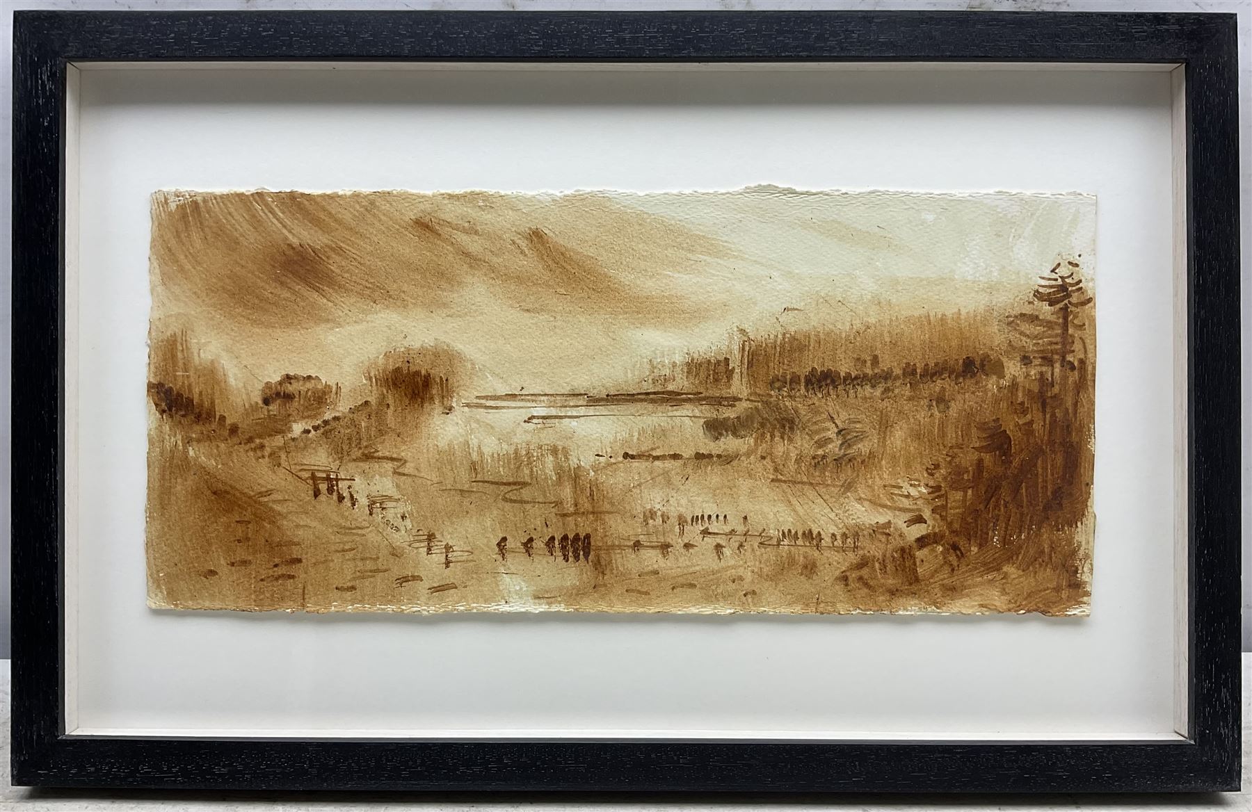 Kane Cunningham (British 1961-): 'Northdale towards Rosedale', limonite on paper, signed and titled verso 19cm x 43cm