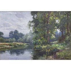 Sidney Valentine Gardner (Staithes Group 1869-1957): 'The Avon at Weston Gloucestershire', oil on artist's board signed, indistinctly titled verso 24cm x 34cm