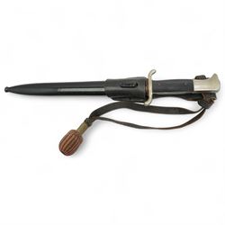 German Third Reich parade bayonet, the ricasso marked WKC with hatched grip and black scabbard and another  with dress knot (2)