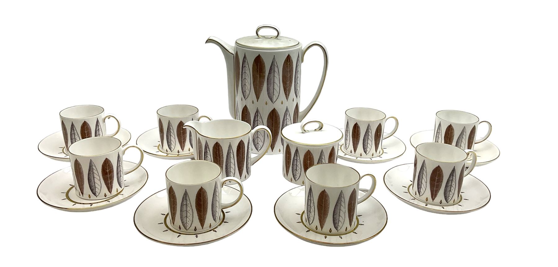 Susie Cooper C912 Hyde Park coffee set for eight, in one box
