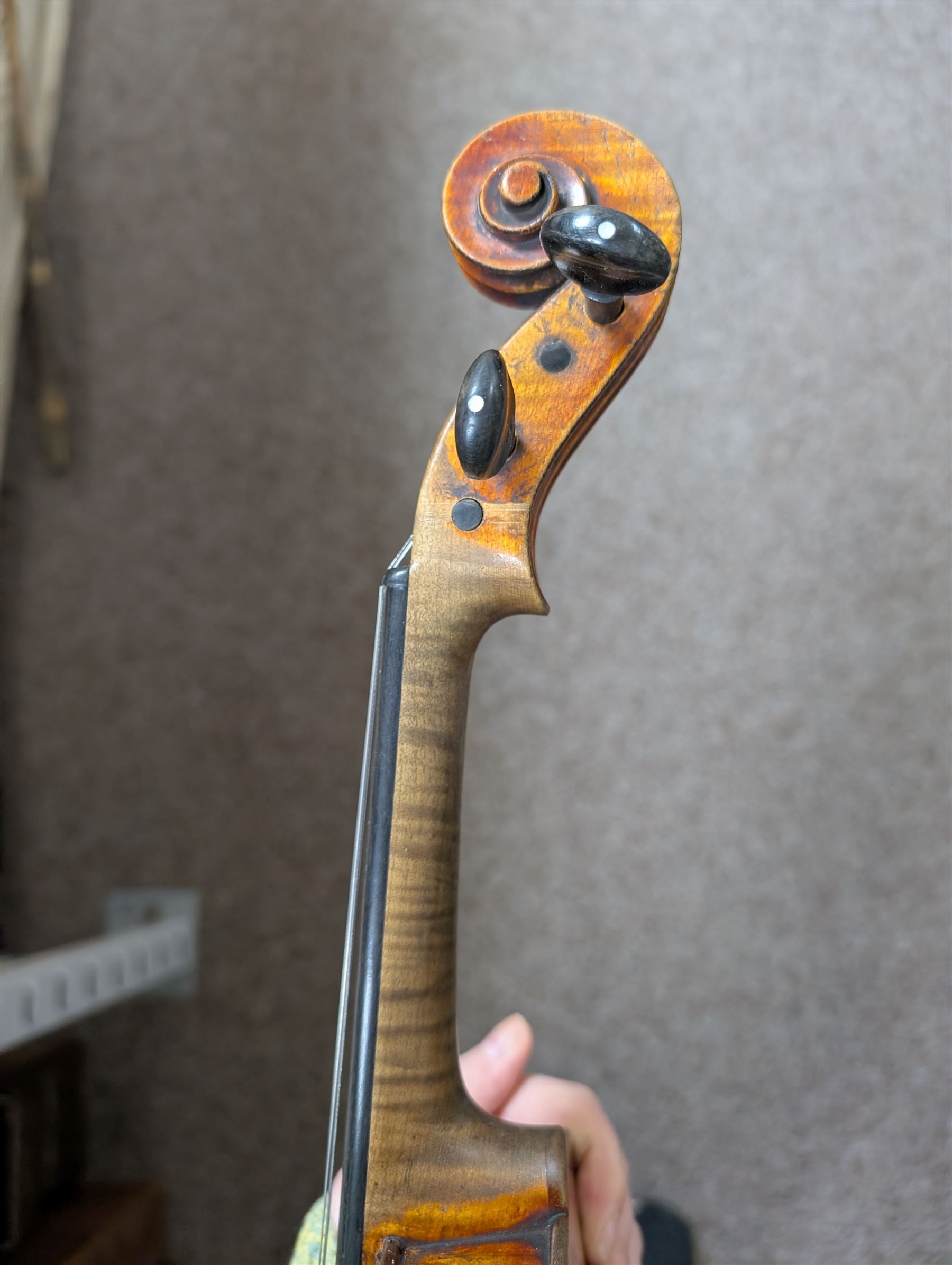 Violin and bow in fitted case