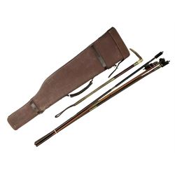 Canvas and leather mounted leg of mutton shotgun case to accommodate 74cm (29