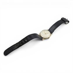 9ct gold cased Rotary wristwatch on leather strap