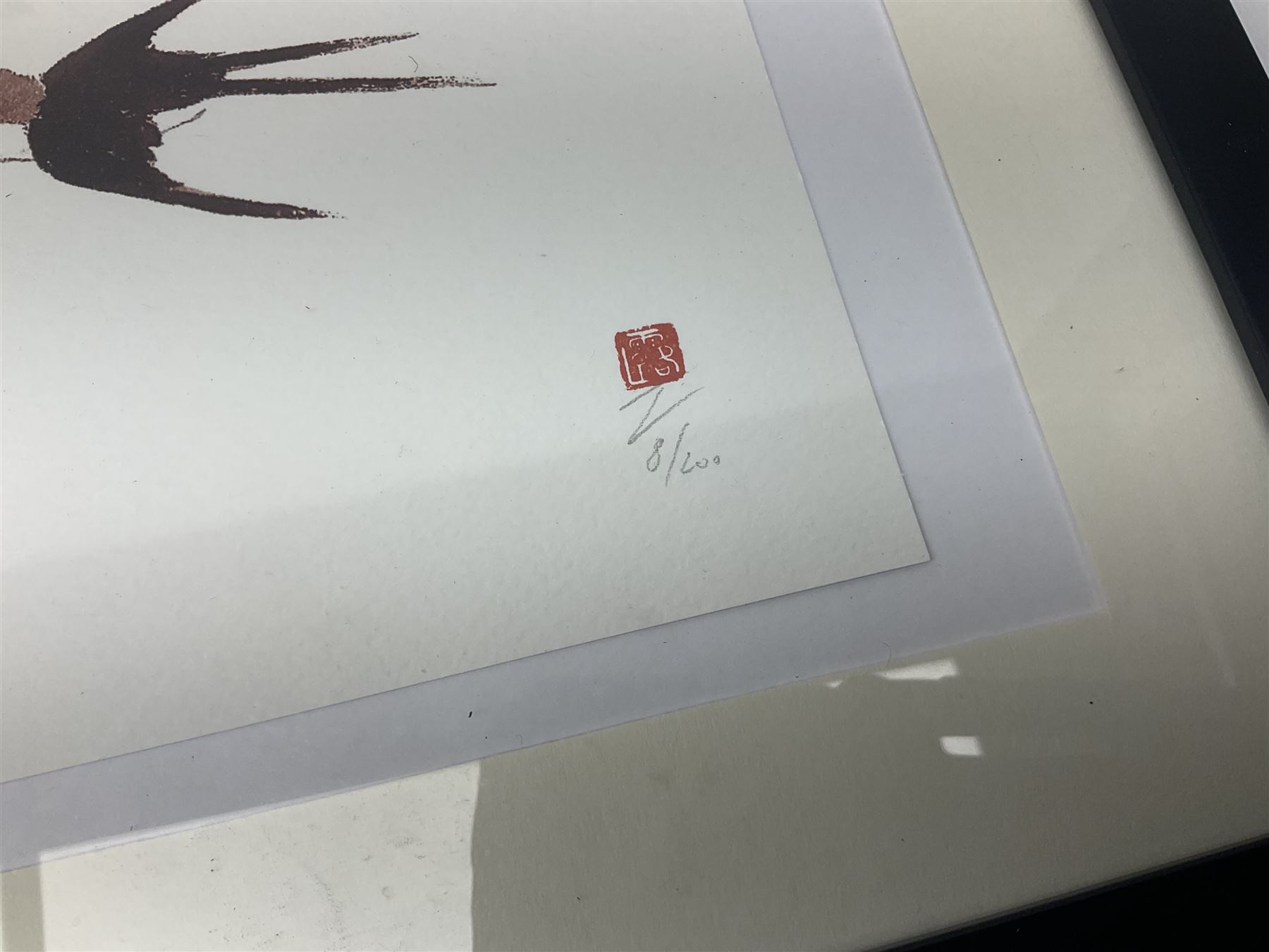 Mexican School (20th century): Birds of Paradise, pair Amate bark paintings together with four further pictures of birds max 31cm x 23cm (6)