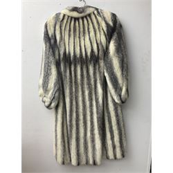 1980s Kohinoor mink 3/4 length coat, with embroidered floral lining, retailed by Ross Furriers Ltd, L112cm