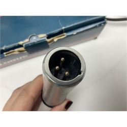 Shure SM58 Dynamic microphone; in original bag with paperwork; Shure Prologue 10H-LC Dynamic microphone; boxed; each with cable and tubular chrome adjustable stand (4)