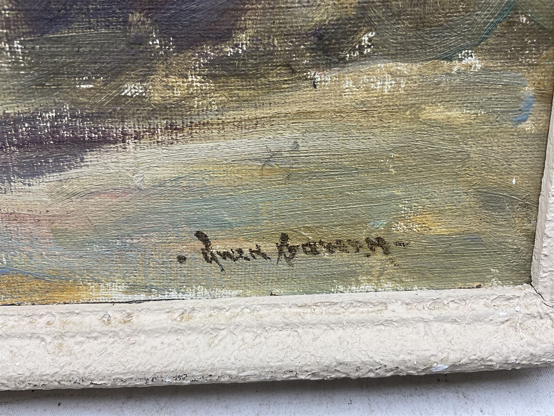 Owen Bowen (Staithes Group 1873-1967): Coastline near the Solway Firth, oil on board signed 26cm x 35cm