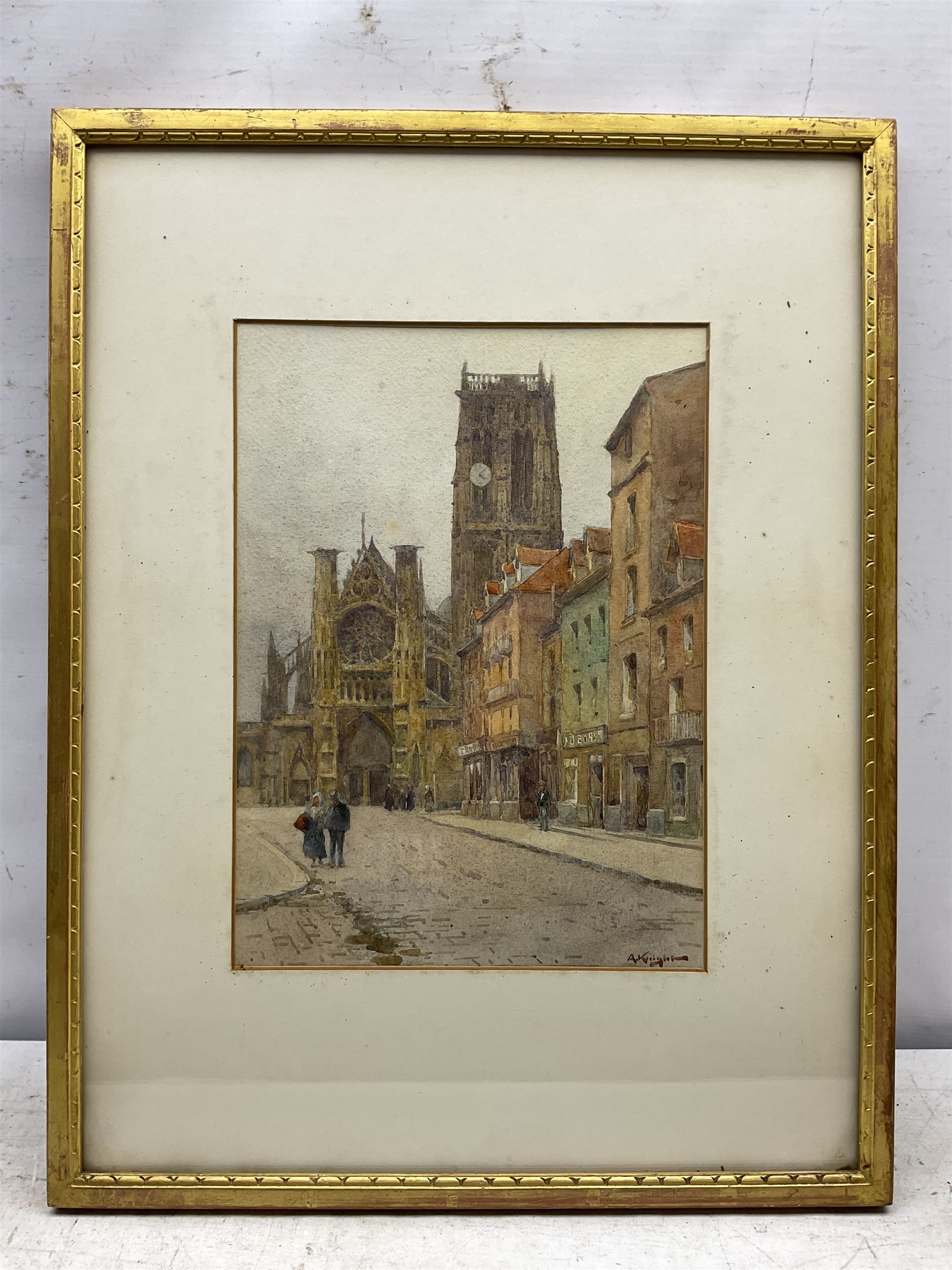 Adam Knight (British 1855-1931): Church of Saint-Jacques - Dieppe, watercolour signed 35cm x 26cm