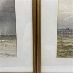 John Francis Bland (British 1857-1899): Berwick on Tweed Fishing Boats near Harbour and Waterford Fishing Boat Beached, pair watercolours signed and dated '90, 28cm x 44cm (2)