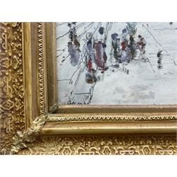 Edgar Wood (British 1860-1935): 'Piazza della Santissima Annunziata - Florence', oil on card signed and dated 1921, inscribed verso 33cm x 32cm