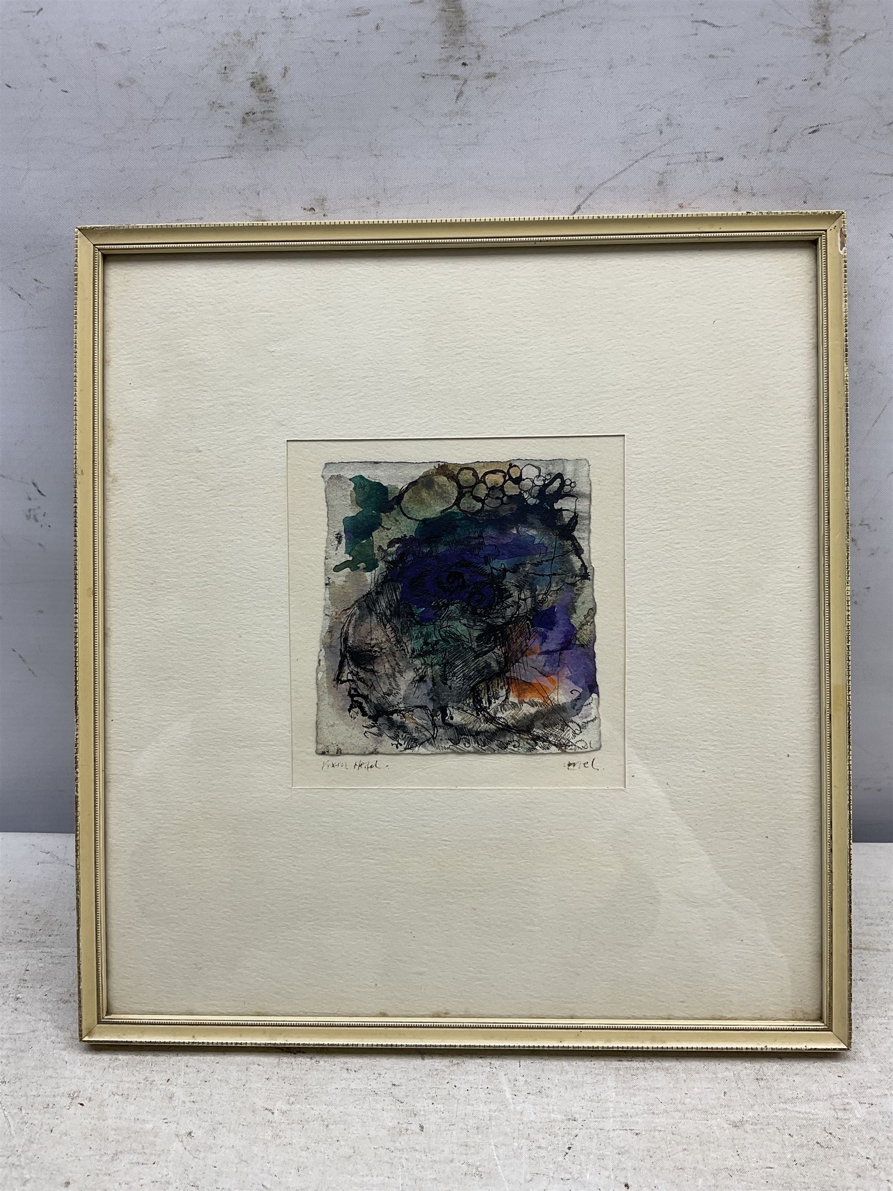 English School (Contemporary): 'Vixen Head', mixed media indistinctly signed and titled 10cm x 10cm 