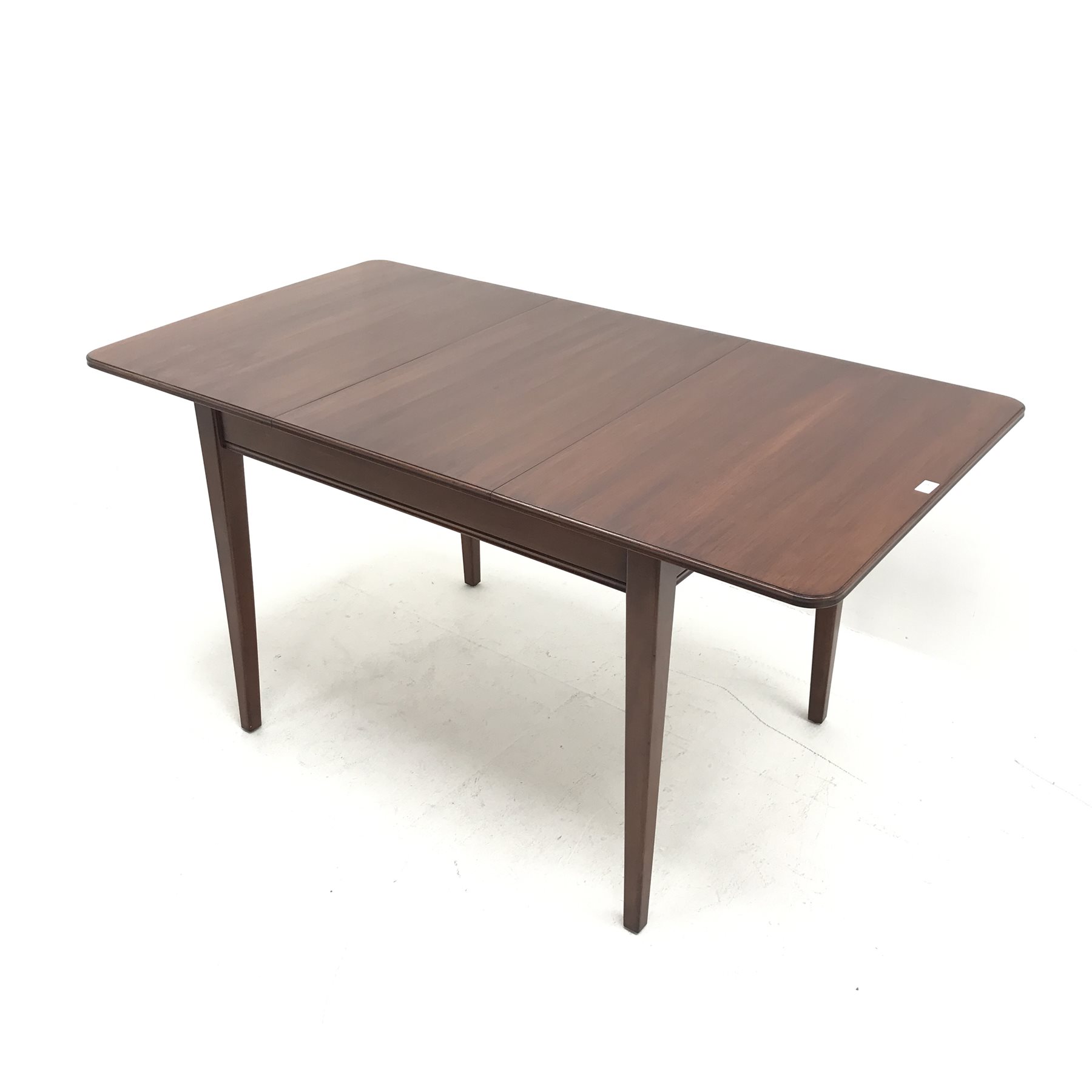Mid to late century mahogany extending dining table, single leaf