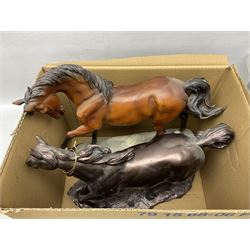 Collection of Elvis memorabilia, together with two composite figures of horses, The Regal collection figures etc  