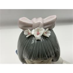 Six Lladro figures of the China doll set and Oriental doll set, comprising Playing the Flute no.6150, Bearing Flowers no.6151, Flower Gazer no. 6152, Oriental Dance no. 6230, Oriental Lantern no. 6231 and Oriental Beauty no. 6232, largest H20cm