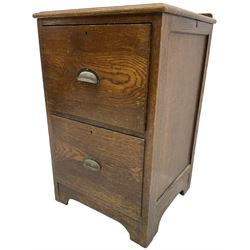 Early 20th century oak two drawer filing cabinet