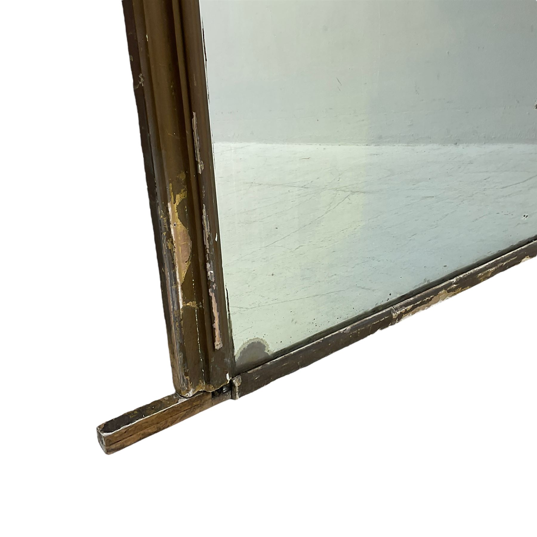 19th century gilt framed overmantle mirror, arched top