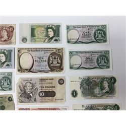 Banknotes including Bank of England Page Series D one pounds, other one pound notes, various The Royal Bank of Scotland Limited denominations, Clydesdale Bank Limited ten pounds 31st January 1979 ‘D/BD 060182’ etc 