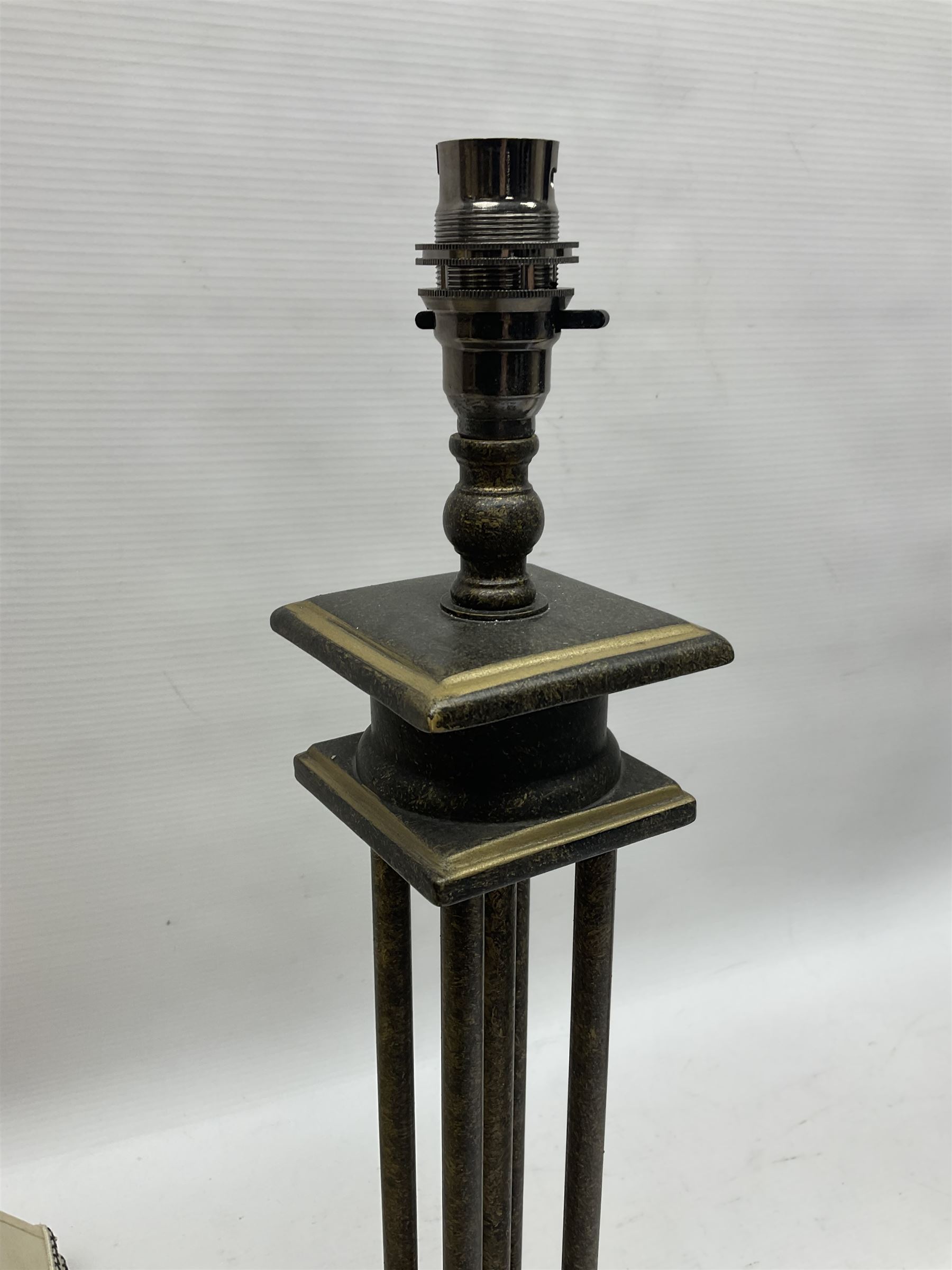 Pair of Marks and Spencers metal framed table lamps, H45cm