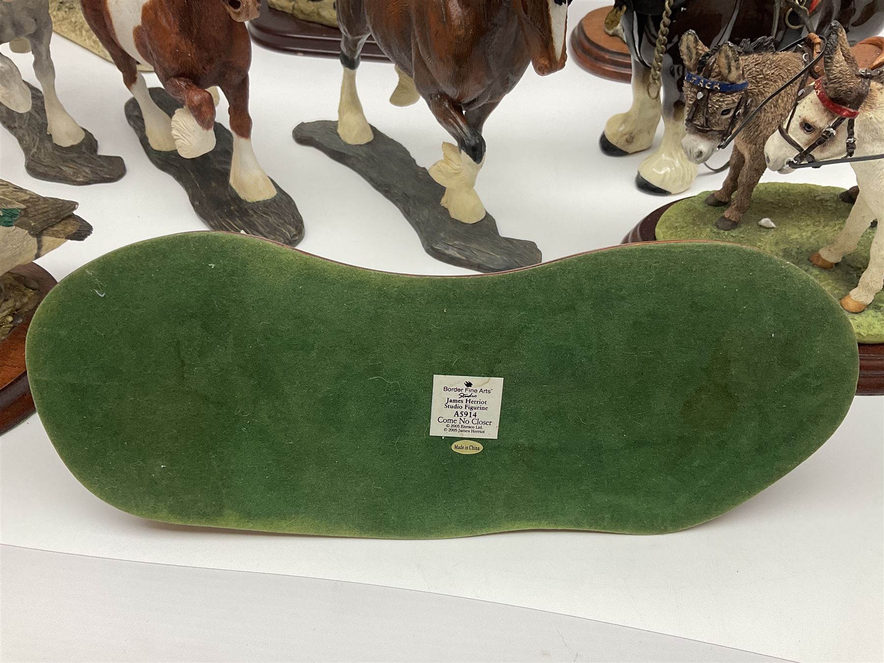 Four Border Fine Arts Action Horses, comprising Shire/Heavy Horse, Welsh Cob, Vanna, grey Shire, together with At the Fete and other Border Fine Arts and similar figures  