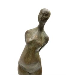 Attrib. Gilbert A Franklin (British/American 1919-2004): Venus - Female Nude Figure, bronze sculpture mounted on wooden base unsigned H46cm