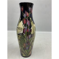 Moorcroft vase of baluster from, decorated with Town of Flowers pattern, designed by Kerry Goodwin, with printed and painted marks beneath, in original box, H26cm 