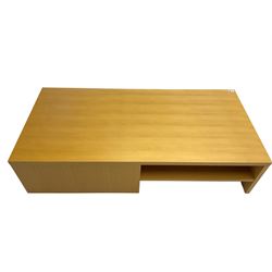 Habitat - beech coffee table, fitted with shelves
