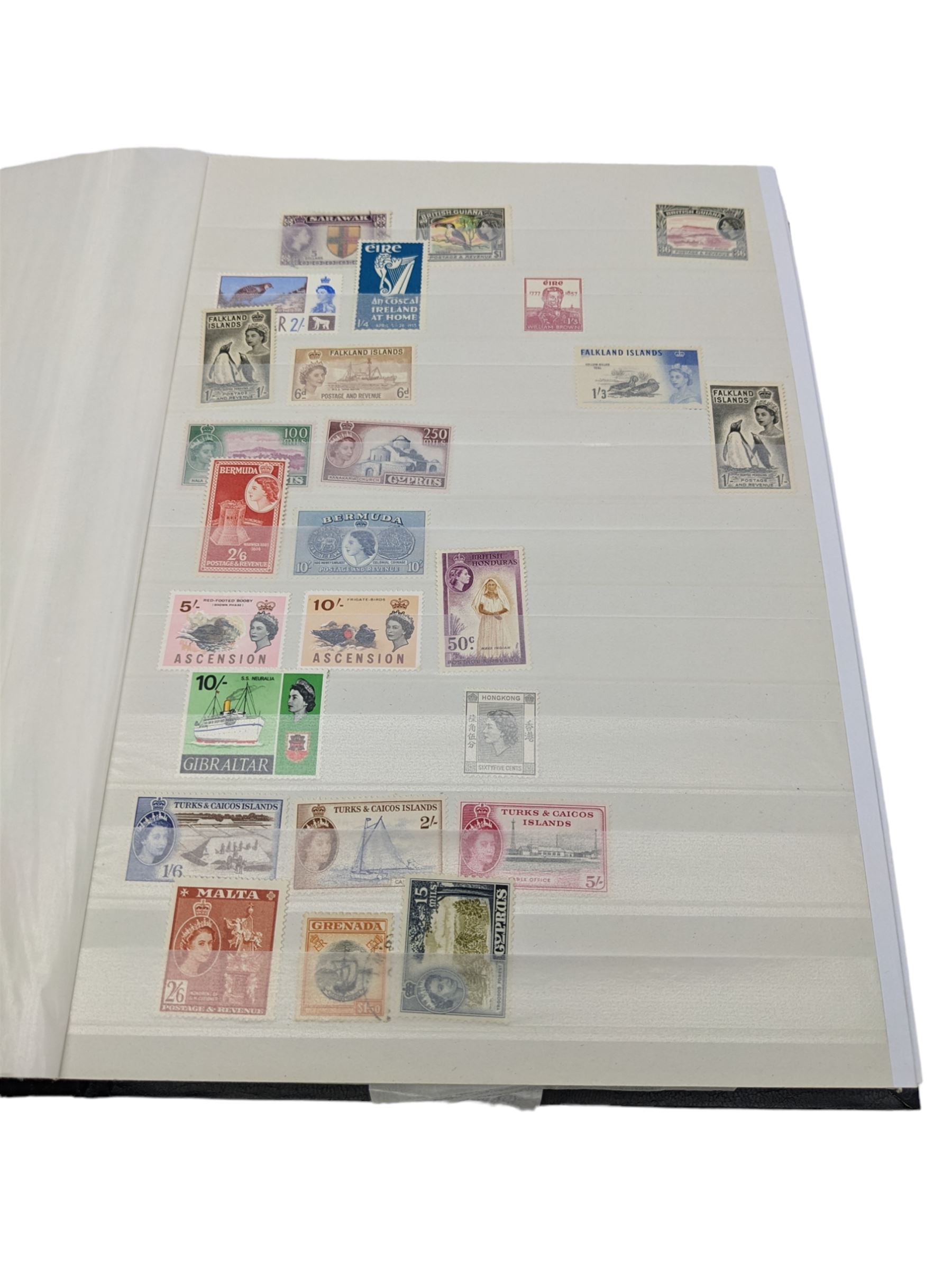 World Stamps including Seychelles, Southern Rhodesia, Sudan, Cyprus, Bermuda, Queen Victoria Canada, King Edward VII Straits Settlements etc, mixture of mint and used values, housed in a black stockbook