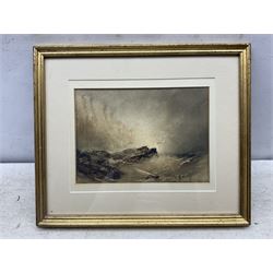 Henry Barlow Carter (British 1804-1868): Wreckage at the Cliff Foot, watercolour unsigned 17cm x 24cm