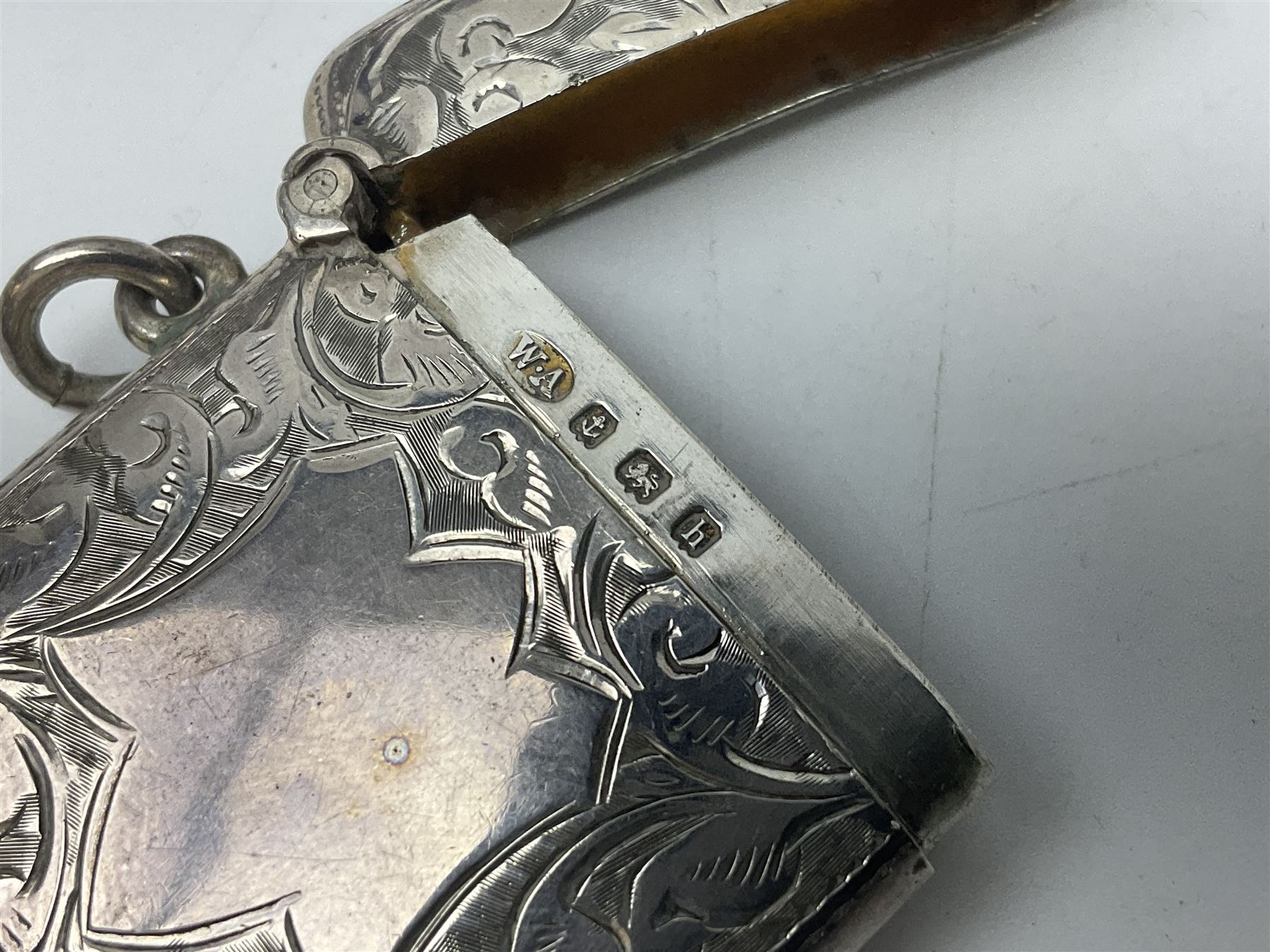 Victorian and later silver jewellery including fob with rose gold cartouche, cross pendant, enamel Yorkshire rose tie pin and fob bracelet,  together with an Edwardian silver vesta case, hallmarked Birmingham 1907, a wooden pocket watch case and three costume brooches 