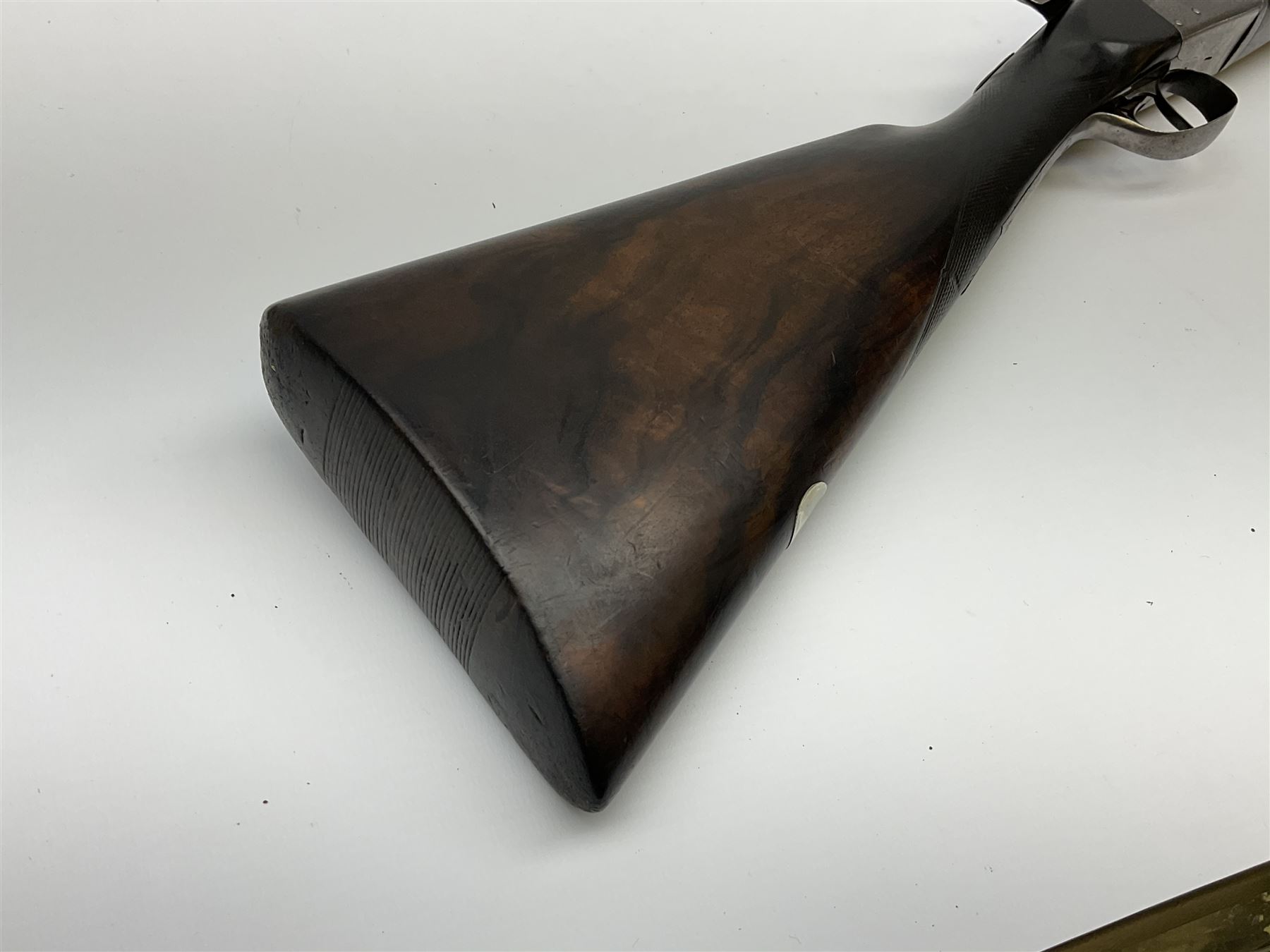 Charles Boswell 12-bore side-by-side double barrel box-lock non-ejector sporting gun, with 71.5cm sleeved barrels, thumb safety, walnut stock with chequered grip and fore-end, serial no.12720, L112.5cm overall SHOTGUN CERTIFICATE REQUIRED