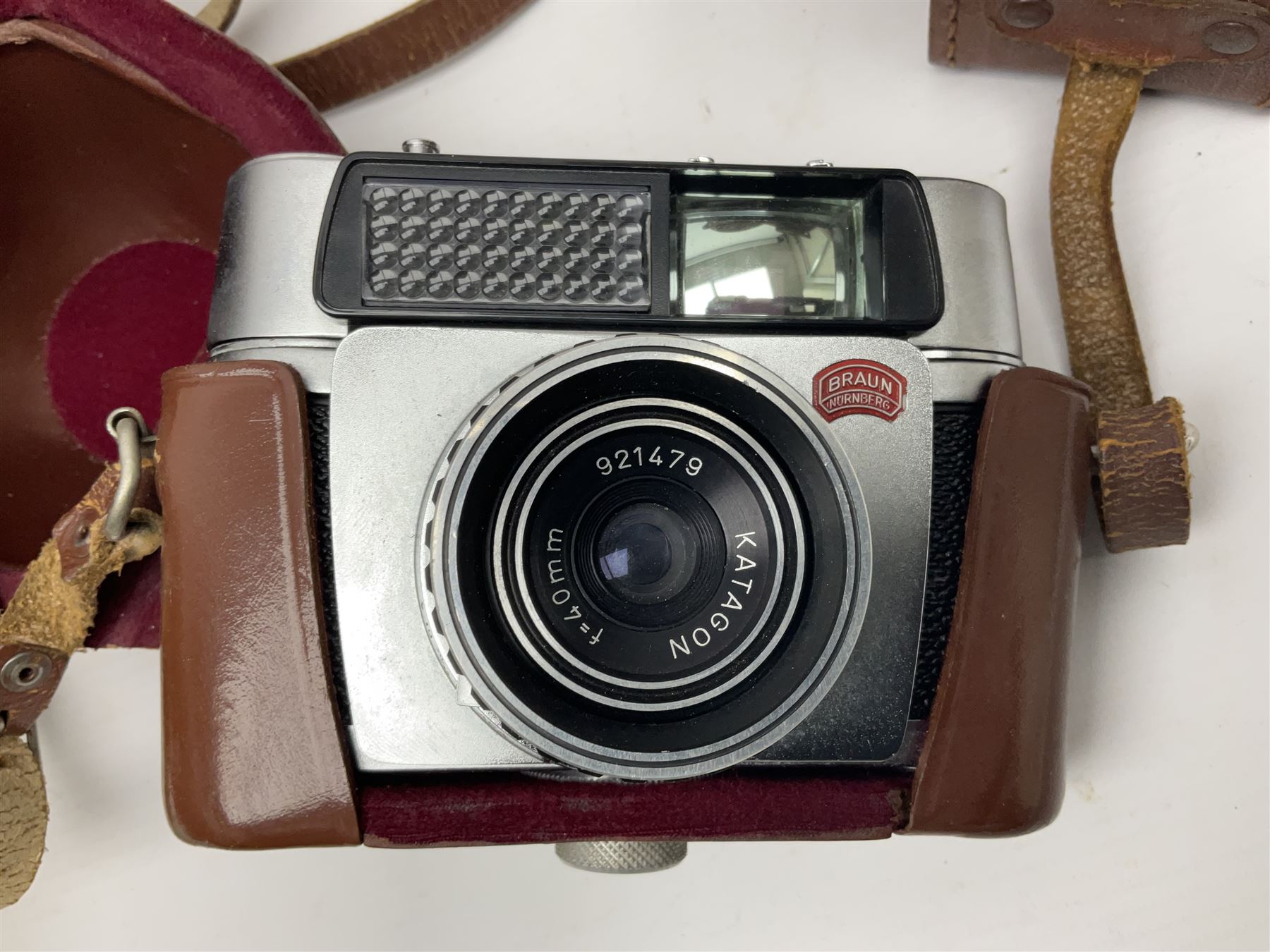Zorki-4K camera body, serial no 74334713 with 'Jupiter-8 2/50' lens serial no 7454365, Zorki-4 camera body serial no 71012418 with 'Jupiter-8 2/50' lens serial no 0174594, and three other cameras 