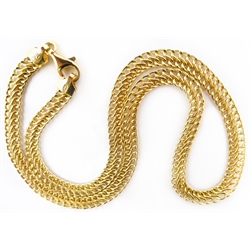  Silver-gilt double chain necklace, hallmarked  