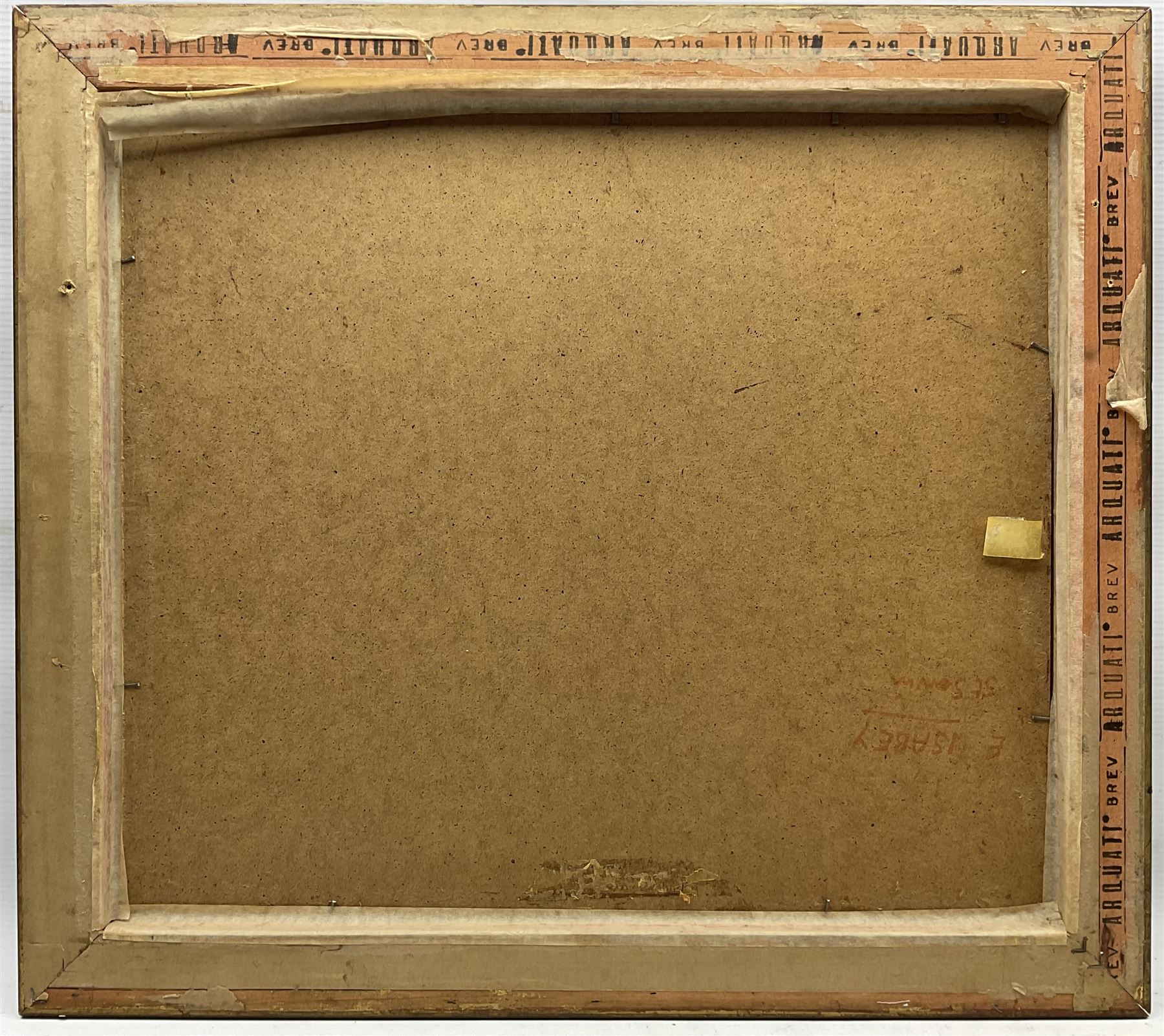 Eugène Isabey (French 1803-1886): Pathway at Dusk, watercolour and ink heightened with white signed indistinctly titled and dated '55, 19cm x 26cm 