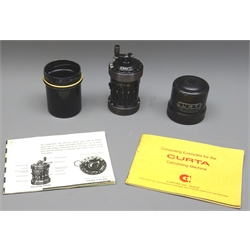  Curta Calculator, black Model 1 serial No.42010, C1960, in two-piece black metal case, with Instruction leaflets  